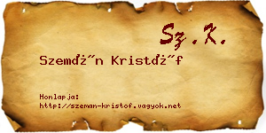 Szemán Kristóf névjegykártya