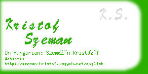kristof szeman business card